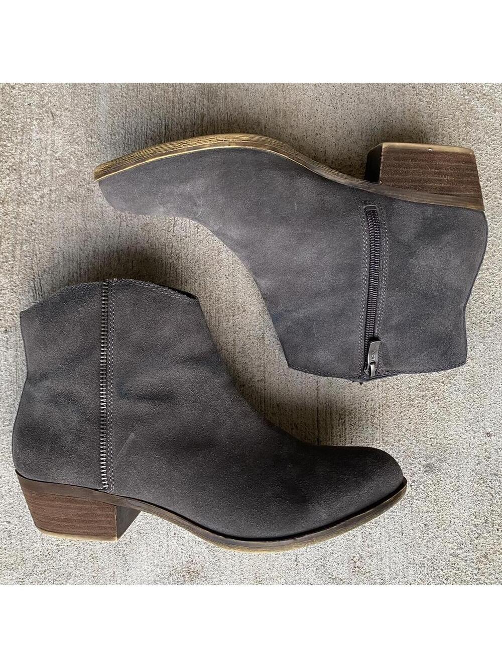 Grey Suede Booties BCBGeneration Barda 9M Leather Zipped Like New